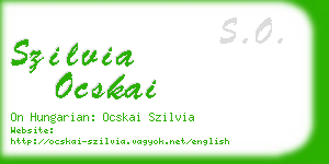 szilvia ocskai business card